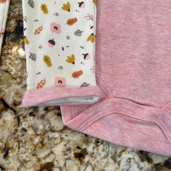 NWT Rabbit + Bear Pink/Ivory Thankful & Grateful Print Bodysuit & Pants - 6-9M - Picture 4 of 9